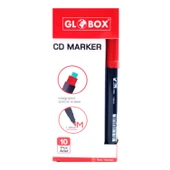 Globox Permanent Asetat Kalemi 1.0 mm M Uç Silgili Kırmızı 10 Adet - 1