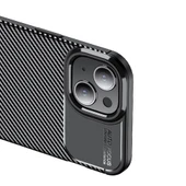 iPhone 15 Uyumlu Kamera Korumalı Darbe Önleyici Carbon Brushed Silikon Kılıf - 8