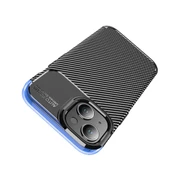 iPhone 15 Uyumlu Kamera Korumalı Darbe Önleyici Carbon Brushed Silikon Kılıf - 7