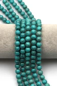 Orijinal Turkuaz Doğal Taş Dizi 8 mm Küre Kesim thumbnail 1