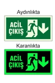 ünal grup  Acil çıkış levhası aşağı yönlü oklu - 1