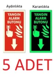 ünal grup  5 Adet Fosforlu Yangın Alarm Butonu Levhası - 2