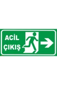 ünal grup  Acil Çıkış (AŞAĞI YÖN) Levhası Levha (FOTOLÜMENLİ) 14x30 Galvaniz Saç 0,4 Mm - 1