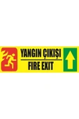 ünal grup  Fosforlu Fotolümen Levha Yangın Çıkışı Fire Exıt Yönlendirme Yukarı Ok 10x30 cm - 1