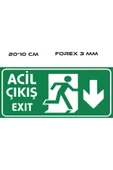 ünal grup  ACİL ÇIKIŞ ALT UYARI LEVHASI 20*10 CM FOREX - 1