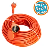 Seyyar Uzatma Kablosu Cca Turuncu 3x2.5 Mm 20 Metre Dış mekan Kablo Prizli Bahçe İçin Suya Dayanıklı - 1