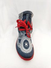 Kadın Kot Bot Nakış Desenli Kırmızı Tabanlı Tarz Bot - 2