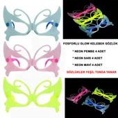 Fosforlu Neon Parti Gözlüğü Seti 12 Adet - 1