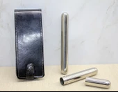 Deri Kılıflı İkili Paslanmaz Çelik Puro Tüpü - 1