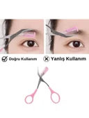 Kaş Makası Taraklı Yüz Jileti Bıyık Alma Kaş Usturası Epilasyon Kaş Ustura Seti - 7