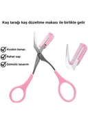 Kaş Makası Taraklı Yüz Jileti Bıyık Alma Kaş Usturası Epilasyon Kaş Ustura Seti - 5