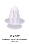 Opel Astra F, G, H, Vectra A, B, Corsa B, C Kapı Döşeme Klipsi (10 ADET) - 1