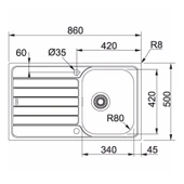 Franke Spark Skl 611 Tek Gözlü Sağ Damlalıklı Dekorlu Paslanmaz Çelik Mutfak Eviyesi - 2