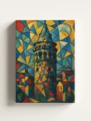 Galata Kulesi Tablosu - Picasso Tarzı %100 Pamuk Kanvas 20x30 - 2