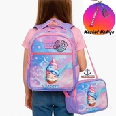 Waddell Lisanslı Dondurma Temalı Sırt Destekli, Beslenme Çantalı, İlkokul Çantası (25201) - 1