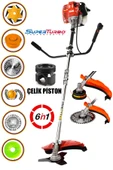 Güçlendirilmiş Çelik Pistonlu 20HPX Super Benzinli Yan Tırpan Ot Biçme Tırpanı 6IN1 Çok Başlıklı - 1