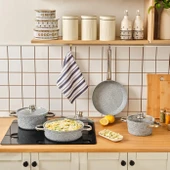 Karaca Biogranit Nare 7 Parça Tencere Seti Mavi thumbnail 1