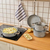 Karaca Biogranit Nare 7 Parça Tencere Seti Mavi thumbnail 3