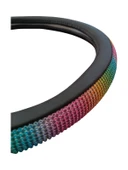 Gökkuşağı Taşlı Geçmeli Direksiyon Kılıfı-Siyah Derili - 4