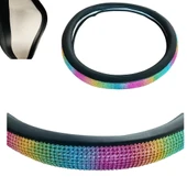 Gökkuşağı Taşlı Geçmeli Direksiyon Kılıfı-Siyah Derili - 2