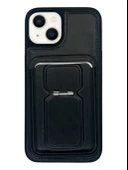 iPhone 13/14 Uyumlu Standlı Kartlıklı Magsafe Wireless Şarj Özellikli Deri Cüzdan Kılıf - 3