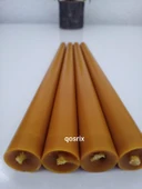 qosrix 4'lü Hardal Sarısı Şamdan Soya Mumu 1. Kalite Soya Doğal Vanilya Kokulu Uzun Çubuk Konik Mum Dekoratif - 2