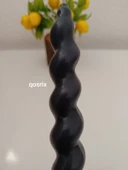 qosrix 4'lü Antrasit Gri Italyan Burgulu Şamdan Soya Mumu Doğal Kokulu Uzun Çubuk Konik Burgu Mum Spiral Dekoratif thumbnail 2