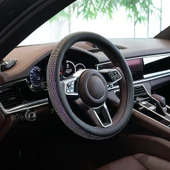 Kristal Taşlı Geçmeli Direksiyon Kılıfı-Siyah Derili - 1