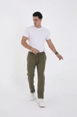 Unisex Üç İplik Basic Eşofman Özel Tasarım Pantolon - Haki - 1