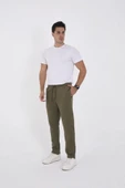 Unisex Üç İplik Basic Eşofman Özel Tasarım Pantolon - Haki - 3