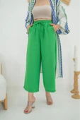 Yeşil Keten Pantolon - 2