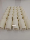 qosrix 5'li Açık Krem Italyan Burgulu Şamdan Soya Mumu Doğal Kokulu Uzun Çubuk Konik Burgu Spiral Mum Dekoratif - 2