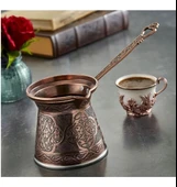 Kosova Desenli Döküm Cezve Büyük Boy 6 Kişilik - Mıknatıslı Ocaklara Uyumlu thumbnail 1