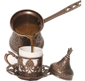 Kosova Desenli Döküm Cezve Büyük Boy 6 Kişilik - Mıknatıslı Ocaklara Uyumlu thumbnail 2