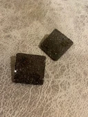 Tırtıklı Füme Renkli Büyük Boy Kare Şekil Gold Aksesuarlı Epoksi Küpe El Yapımı Hediyelik - 6