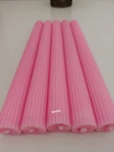 qosrix 5'li Pudra Pembe Şamdan Soya Mumu 1. Kalite Soya Doğal Pudra Kokulu Uzun Çubuk Konik Mum Dekoratif thumbnail 2