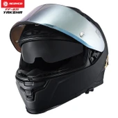 SCOYCO FF-871 YAKSHA MAT SİYAH-GOLD GÜNEŞ VİZÖRLÜ KAPALI KASK (GOLD CAMLI) thumbnail 4