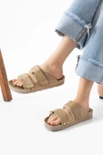 Albishoes Esnek Ayarlanabilir İki Cırtlı Anatomik Comfort Cool Rahat Kadın Günlük Sandalet Terlik - 2