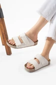 Albishoes Esnek Ayarlanabilir İki Cırtlı Anatomik Comfort Cool Rahat Kadın Günlük Sandalet Terlik - 5