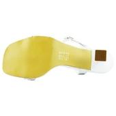 Erkan Saçmacı Roseline Beyaz Önü Arkası Açık Bantlı Tokalı Kadeh Topuklu Abiye Gelin Ayakkabısı - 6