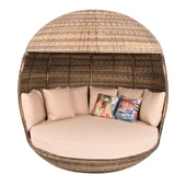 World Daybed | 200 cm Rattan Bahçe Kral Yatağı - 1