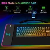 Powermaster PM-25115 XL RGB Gaming Mouse Pad Wireless Telefon Şarj Destekli 14 Modlu - 2