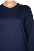 Cimariva Kadın Meyra Büyük Beden O Yaka Nakışlı Lacivert Bluz - 2