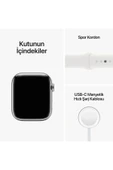 Apple Watch Series 8 GPS + Cellular 41mm Gümüş Paslanmaz Çelik Kasa ve Beyaz Spor Kordon - Regular - 8