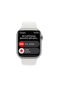 Apple Watch Series 8 GPS + Cellular 41mm Gümüş Paslanmaz Çelik Kasa ve Beyaz Spor Kordon - Regular - 6