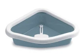 Stefanplast Sprınt Corner Beyaz/mavi Kedi Tuvaleti 56x40x14cm - 1
