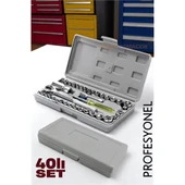 Profesyonel 40'lı Lokma Seti - Dayanıklı ve Pratik Kullanım Torklu Tamir Seti - 1