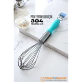 Açacaklı Çırpıcı 304 Paslanmaz Çelik Yumurta ve Sos Çırpıcı Çırpma Teli - 1