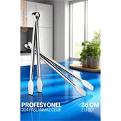 Mutfak Maşası - Mangal Barbekü Maşası - Izgara Maşası Tava Maşası Çelik 36 Cm - 1