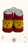 Kırmızı Ayıcık Desenli Yenidoğan Bebek Çorap (0/3 Ay) - 2